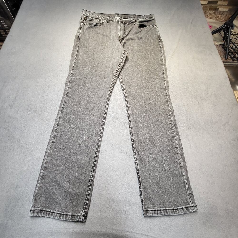 Levi's 511 Jeans Mens 36x30 Gray Slim Straight Leg Stretch Distressed
